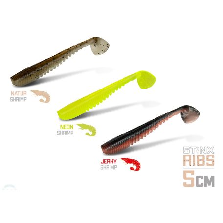 Gumihal Delphin B! StinxRIBS Shrimp / 20db 5cm / NEON