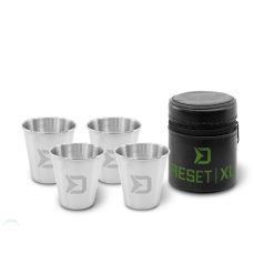   Delphin RESET XL 4v1 Rozsdamentes acél pálinkáspohár készlet 4x70ml