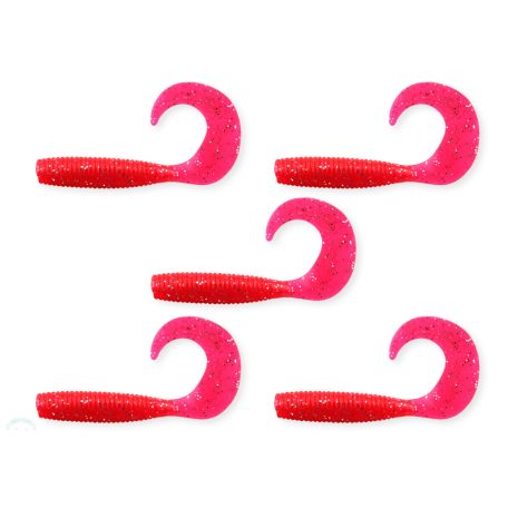 Twister 7,5cm  5db/cs piros flitter