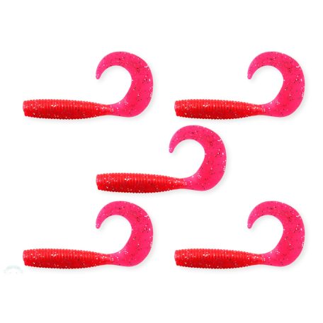 Twister 7,5cm  5db/cs piros flitter