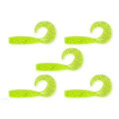 Twister 7,5cm  5db/cs fluo zöld flitter