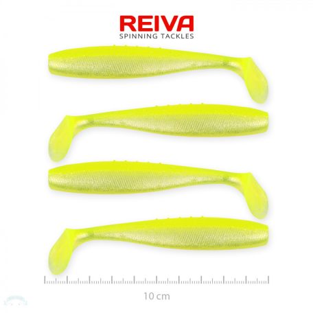 Flat Minnow shad 10cm 4db/cs (Flash Lemonade)