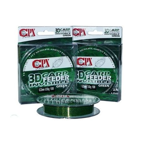 CPX - 3D CARP FEEDER INVISIBLE - Green zsinór - 150m - 0,18mm