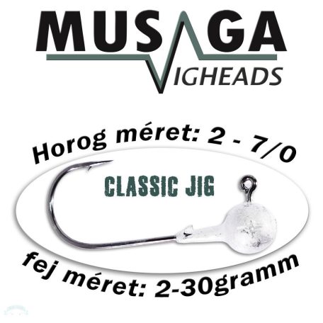 Musaga Classic Jig horog fejjel - 4/0 - (5db/csomag) - 3,0gr