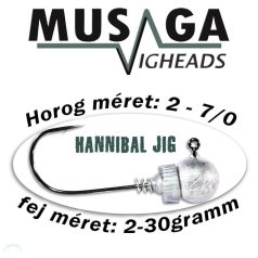   Musaga Hannibal Jig horog fejjel - 1/0 - (5db/csomag) - 5,0gr