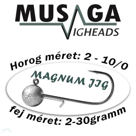 Musaga Magnum Jig horog fejjel - 1 - (3db/csomag) - 2,0gr