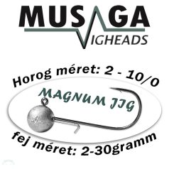   Musaga Magnum Jig horog fejjel - 10/0 - (3db/csomag) - 10,0gr