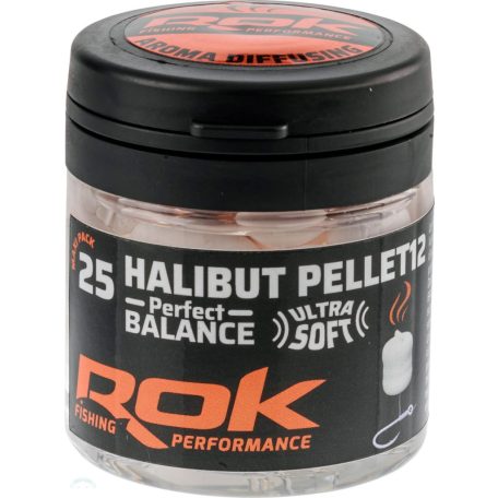 ROK Halibut DIPPELT Pellet 12mm - balanszírozott 25db/üveg - Fehér