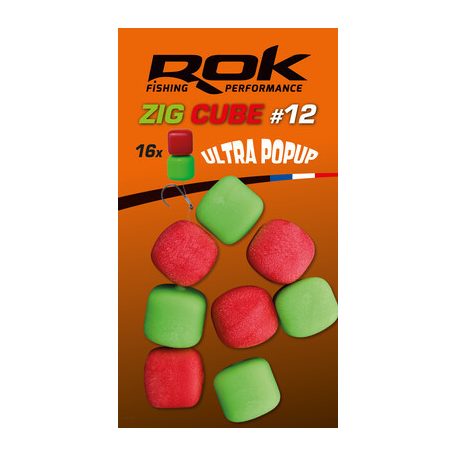 ROK Zig Cube Mix 12mm - Ultra Pop-up 16db/blister - Piros/Zöld