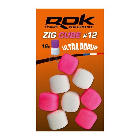 ROK Zig Cube Mix 12mm - Ultra Pop-up 16db/blister - Pink/Fehér