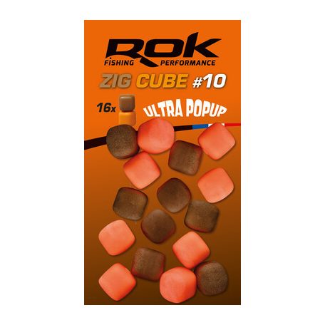 ROK Zig Cube Mix 10mm - Ultra Pop-up 16db/blister -  Barna/Narancs