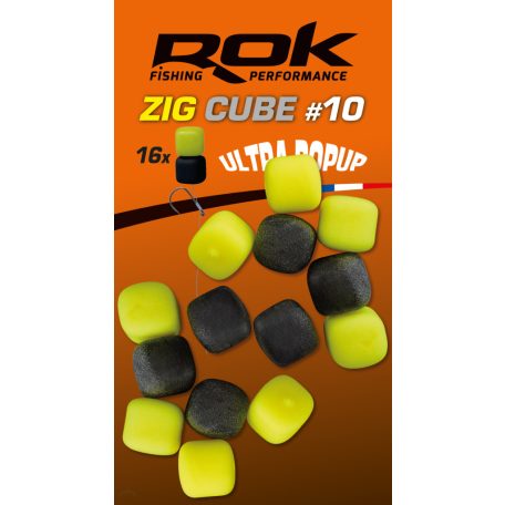 ROK Zig Cube Mix 10mm - Ultra Pop-up 16db/blister - Sárga/Fekete