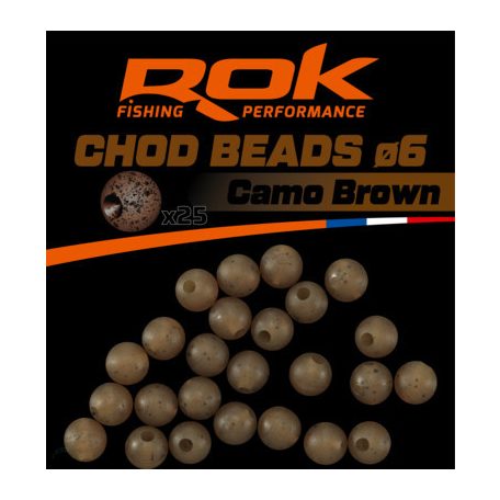 ROK CHOD Beads Ø6mm - Chod gyöngy 25db/csomag - Camo Brown - terep barna