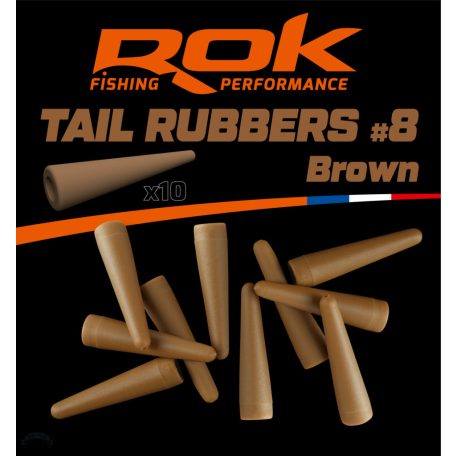 ROK Lead Clip TAIL RUBBER - ólomkapocs záró gumi - 10 darab/csomag - Barna