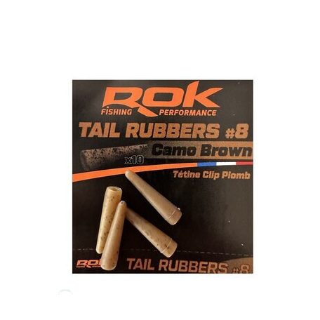 ROK Lead Clip TAIL RUBBER - ólomkapocs záró gumi - 10 darab/csomag - Camo Barna