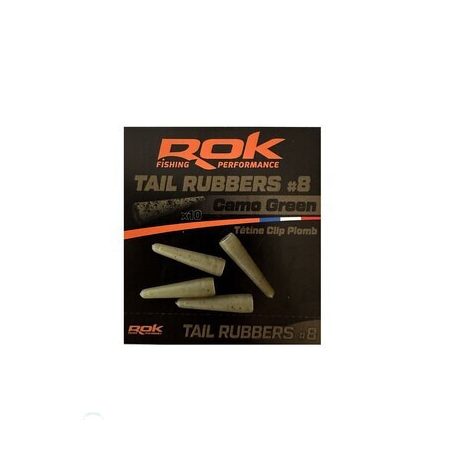 ROK Lead Clip TAIL RUBBER - ólomkapocs záró gumi - 10 darab/csomag - Camo Zöld