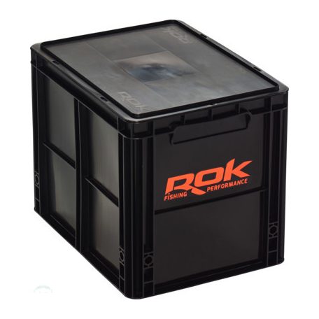 ROK CRATE 433 Set - nagy rekesz tetővel -40cm x 30cm x 32cm - Fekete