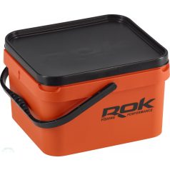   ROK 10 literes szögletes keverő edény fedéllel - SQUARE BUCKET with soft cover - Narancs