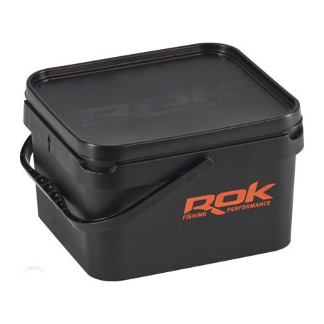 ROK 10 literes szögletes keverő edény fedéllel - SQUARE BUCKET with soft cover - Fekete