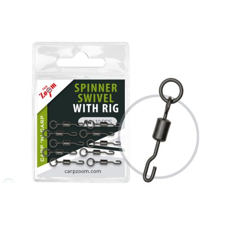 CZ Spinner Swivel mikrogyűrűs gyorskapocs, #4, matt fekete, 10 db