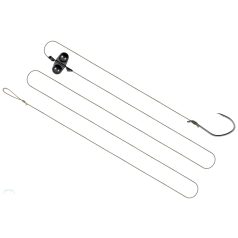   Catzoom Fonott harcsázó előke egyágú horoggal és csörgővel 220 lbs 130cm, #6/0, 1 db