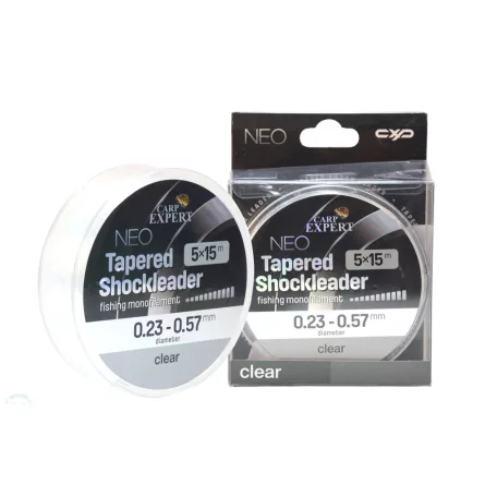 CARP EXPERT NEO TAPERED SHOCK LEADER 0.23-0.57MM 5X15MCLEAR
