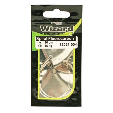 WIZARD SPIRÁL KAPOCS 4 FLUOROCARBON ELŐKE 15KG 25CM 2DB/CS