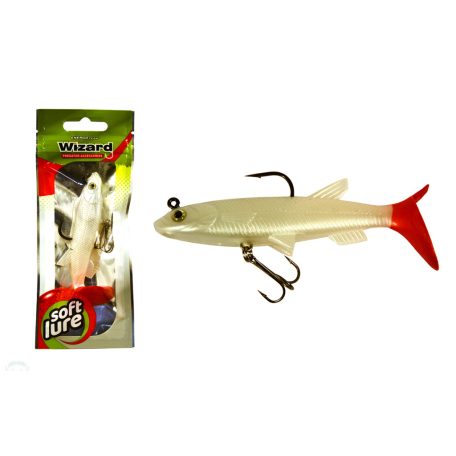 WIZARD SWIMBAIT PADDLE SHAD 3 INCH WHITE RED