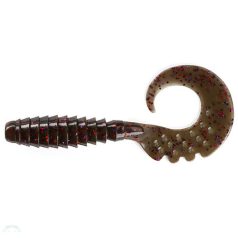   FISHUP_FANCY GRUB 1" (12PCS.), #050 - GREEN PUMPKIN BROWN/RED & PURPLE