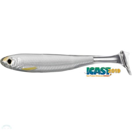 LIVETARGET SLOW-ROLL SHINER PADDLE TAIL SILVER/PEARL 100 MM