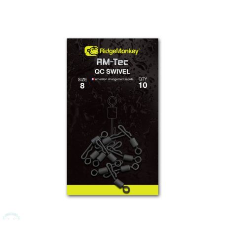 RIDGEMONKEY RM-TEC QUICK CHANGE SWIVEL SIZE8 GYORSKAPCSOS FORGÓ 10DB