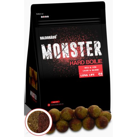 HALDORÁDÓ MONSTER Hard Boilie 24+ - Máj & Vér