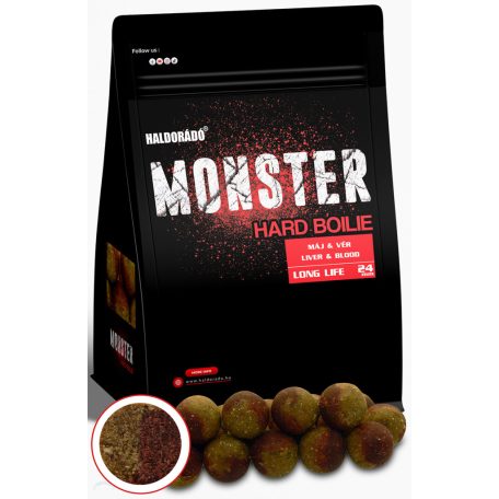 Haldorádó MONSTER Hard Boilie 24+ - Máj & Vér