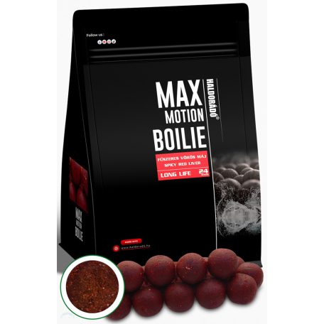 HALDORÁDÓ MAX MOTION Boilie Long Life 24 mm - Fűszeres Vörös Máj