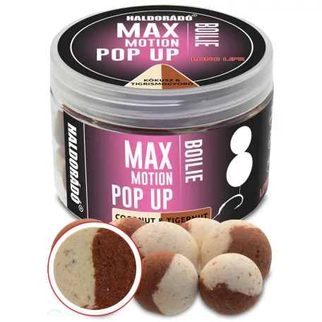 Haldorádó MAX MOTION Boilie Pop Up 16, 20 mm - Kókusz & Tigrismogyoró