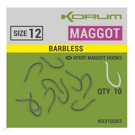 Korum XPERT MAGGOT  BARBLESS HOOKS - SIZE 16