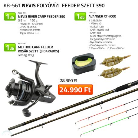 Folyóvízi feeder szett 390  1225-390+ 2290-240+ 8100-480