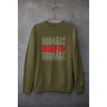 Horgász  unisex pulóver military