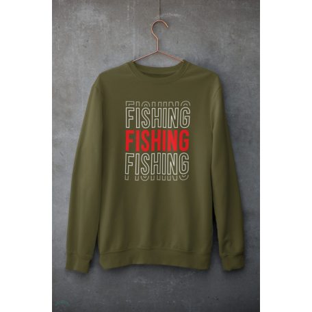 FISHING unisex kapucnis military pulóver