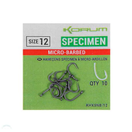 Korum XPERT SPECIMEN MICRO BARBED HOOKS - SIZE 12