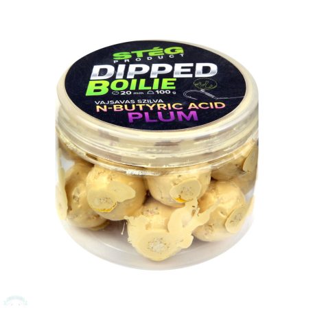Stég Dipped boilie 100g 20mm N-Butyric Acid-Plum