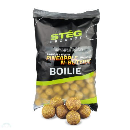 Stég Product Soluble Boilie 20mm Pineapple-N-Butyric 1kg