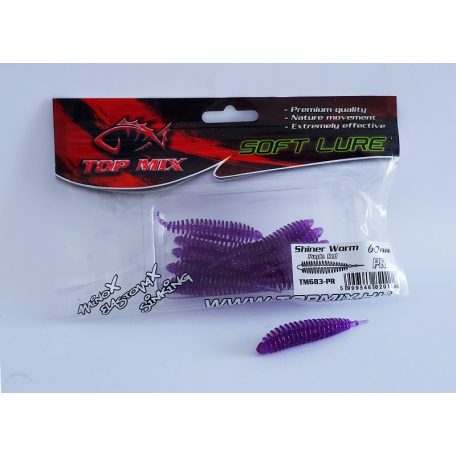 Top Mix Shiner Worm Purple Red 60 mm