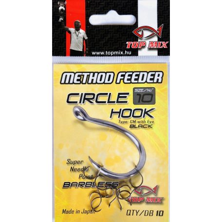 Top Mix Method feeder Circle Barbless hook #10