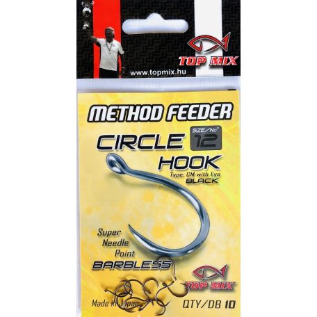 Top Mix Method feeder Circle Barbless hook #12